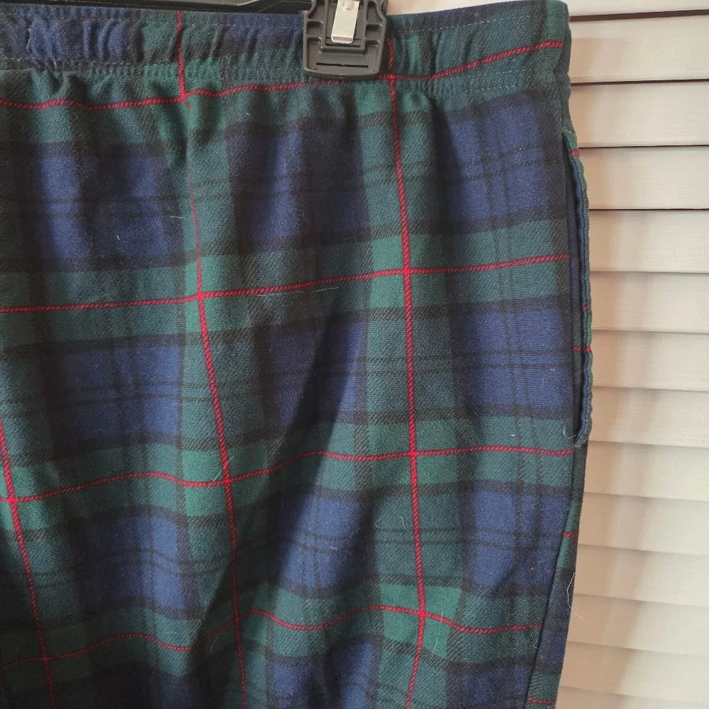 Nautica Men's Flannel Plaid Sleepwear pants green, blue, and red